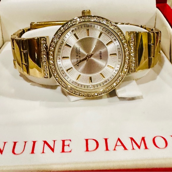 Accessories - New in box Genuine Natural Diamond Gold Watch Anne Klein similar to Michelle 😍